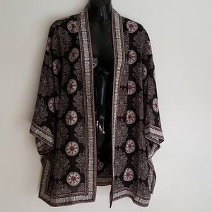 Max Studio Floral & Border Kimono Bed Jacket XL